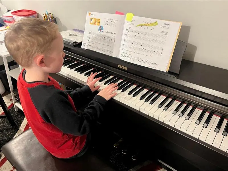Student at piano
