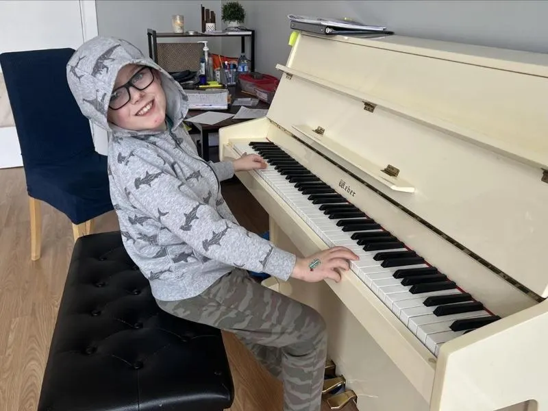 Student at piano