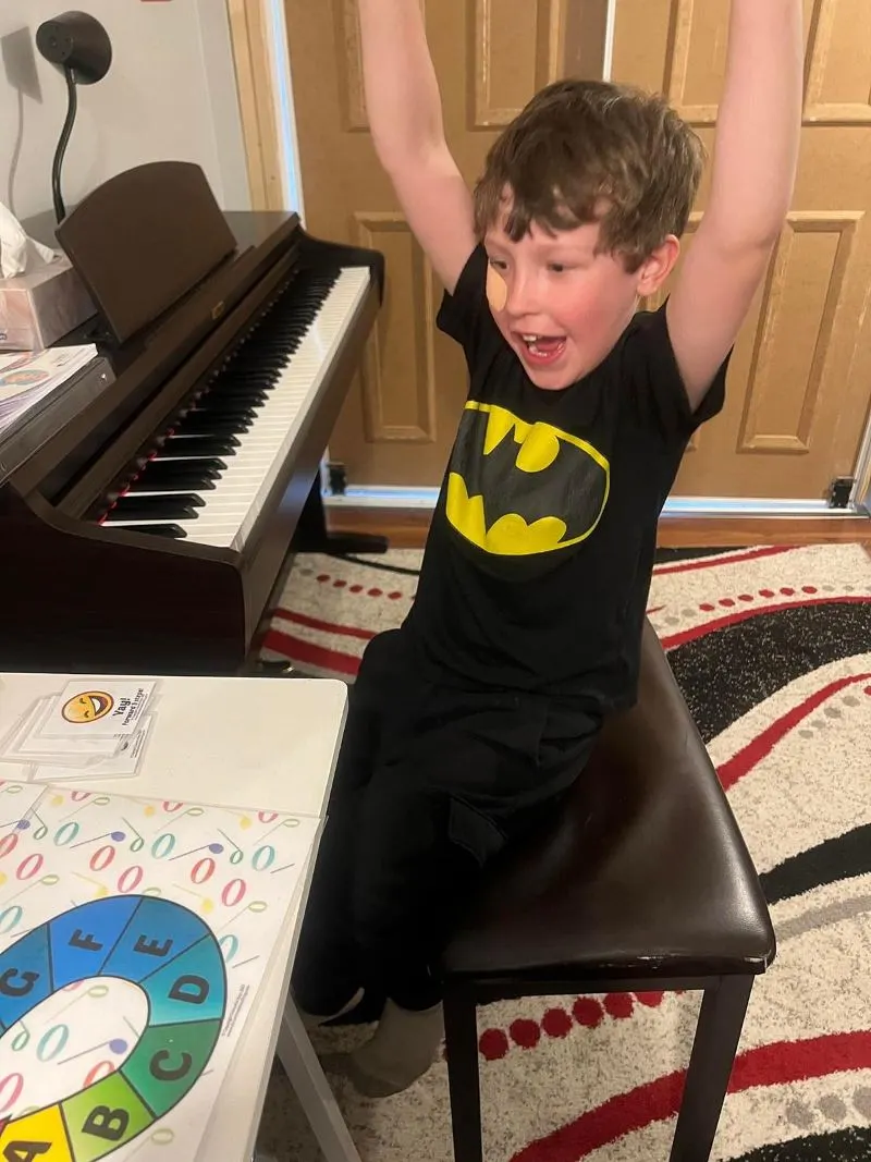 Student at piano