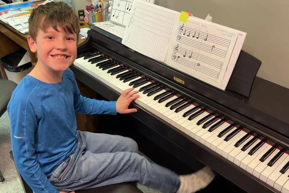 Student at the piano